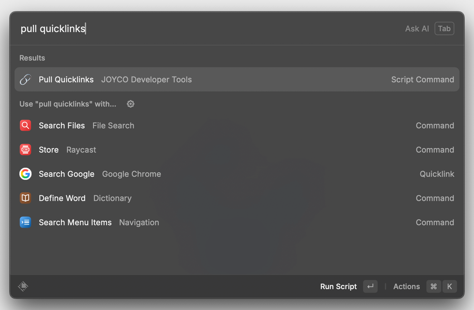 Raycast import